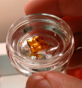 Shatter marijuana concentrate from distillate
