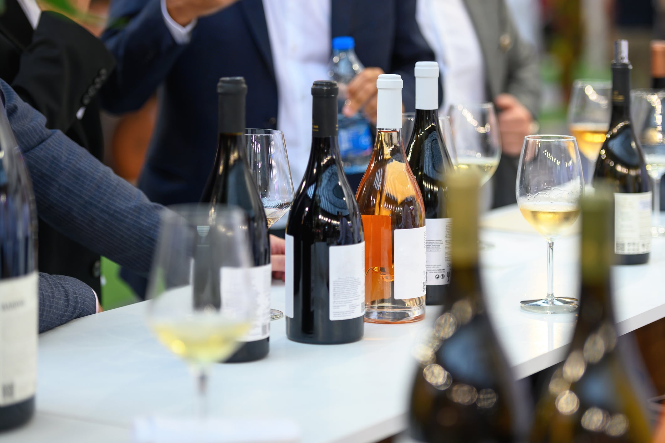 Close-up of wine tasting event at a wine festival
