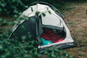 tent set up in nature