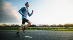 man running on street
